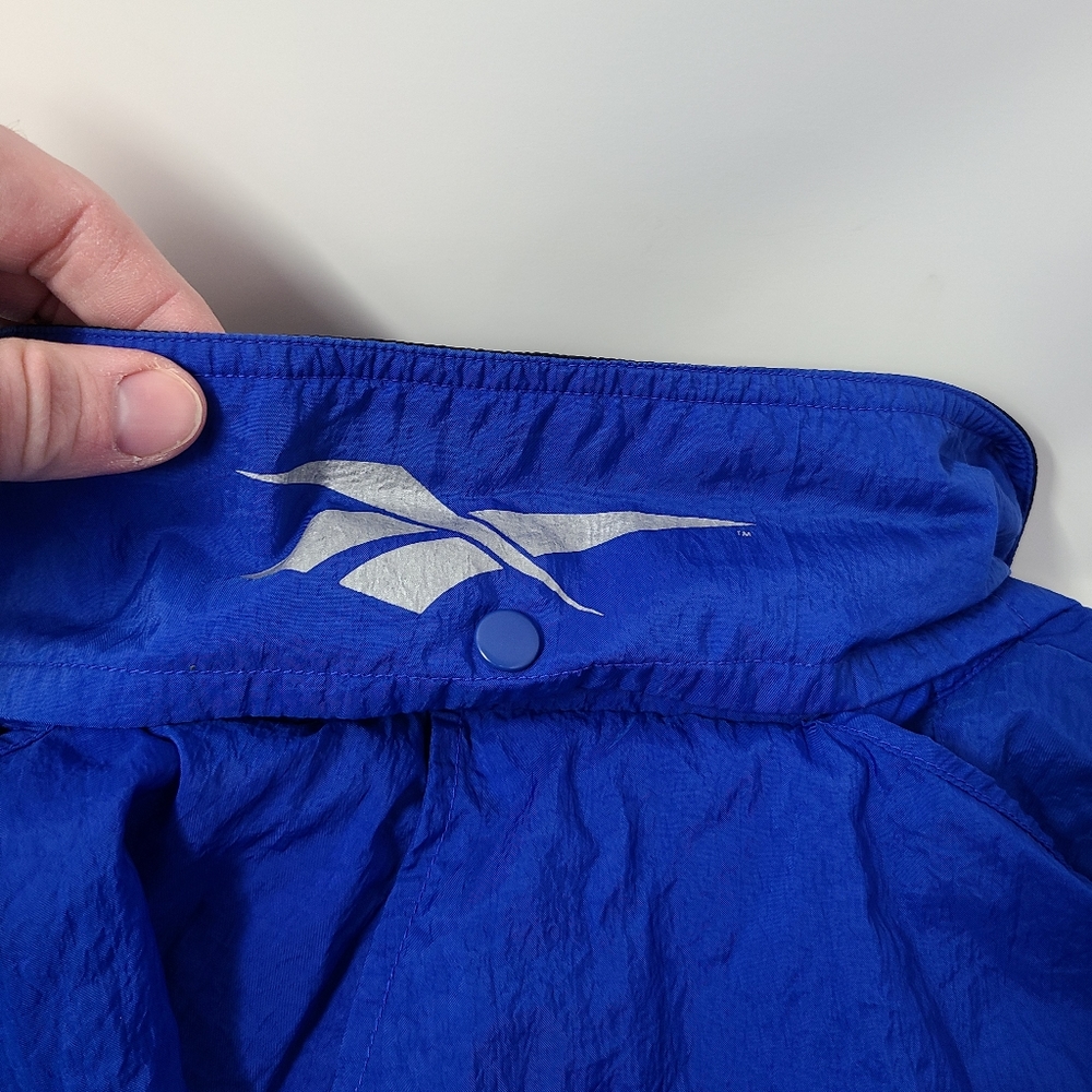 Reebok Blue Black White Windbreaker Jacket - Picture 10 of 13
